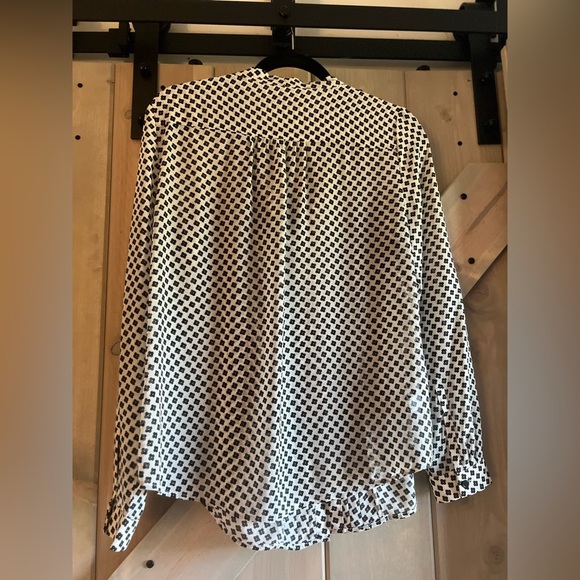 LOFT White Chiffon Tie Neck Blouse - Picture 7 of 7